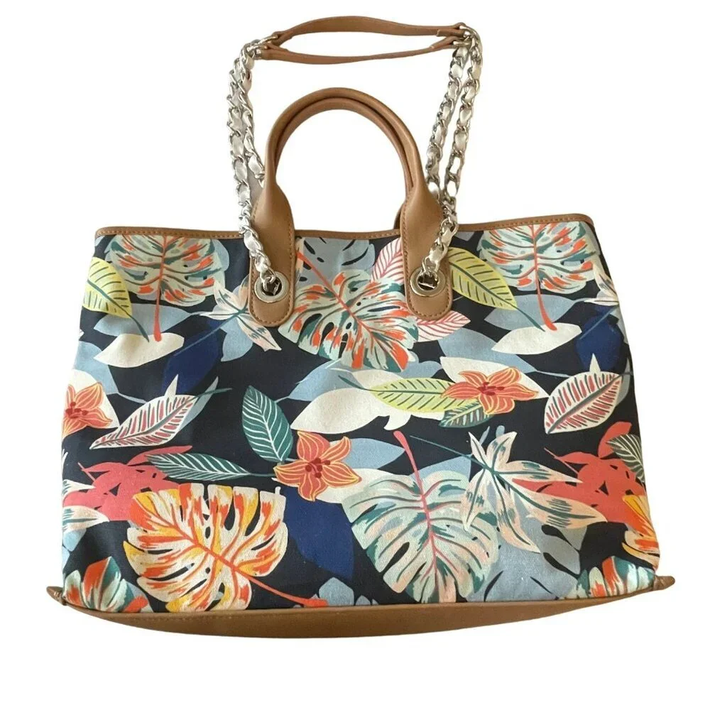NATURALIZER Canvas Shoreline Tropical Handbag Double strap
